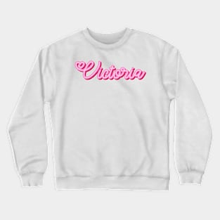 Victoria name pink heart Crewneck Sweatshirt